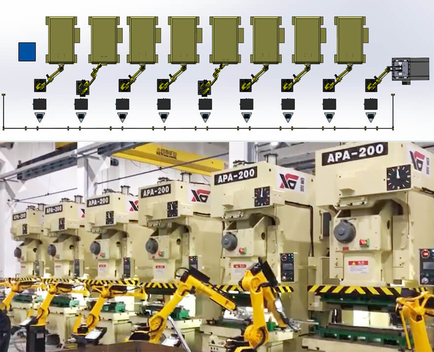 21061Q93515X7 - Линия по производству роботов для штамповки объединительной платы кондиционеров воздуха